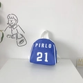 Blue kids backpack featuring white Pirlo 21 print and top handle for toddlers - Blue