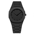Matte black octagonal men's watch featuring distinctive Eastern Arabic numeral markers - All Black Numbers