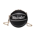 Sac bandoulière enfant en forme de basket noir avec chaîne dorée et rayures blanches - Noir