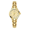 Orologio GEDI al quarzo da donna in oro con indici in strass e cinturino in metallo - Quadrante Oro Oro