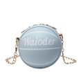 Hellblaue basketballförmige Mini-Umhängetasche für Mädchen mit goldener Kette - Blau