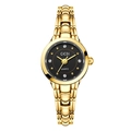 Orologio a bracciale dorato di lusso per donna con quadrante nero e indici in cristallo - Quadrante Nero Oro