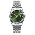 Orologio GEDI lusso donna con quadrante verde, cinturino in acciaio argento e cristalli - Cassa Argento Quadrante Verde