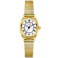 Orologio donna vintage dorato con quadrante romano bianco e cinturino metallico estensibile - Quadrante Bianco Oro