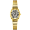 Orologio GEDI vintage dorato da donna con quadrante esagonale e cinturino elastico - Oro Grigio