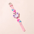 Rosa Schmetterlings-Quarzuhr mit weichem 3D-Silikonarmband für Mädchen und Schüler - Rosa
