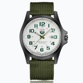 SOKI Men's Military Sport Watch with green canvas strap and 200m water resistant dial - Green Strap