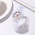 Macro di orologio al quarzo per bambini con motivo unicorno e cinturino in plastica trasparente - Stile Unicorno 2(2#)