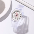 Detailed macro shot of clear blue unicorn watch dial and soft plastic strap - Unicorn Style 5(5#)