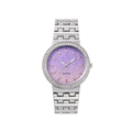 Orologio al quarzo da donna con cinturino in metallo argento e quadrante viola sfumato - Argento