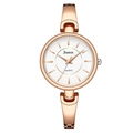Elegante orologio da donna al quarzo in oro rosa con sottile cinturino a cerchio in acciaio - Oro Rosa Bianco