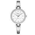 Orologio donna in argento al quarzo con quadrante bianco e cinturino in acciaio vuoto - Quadrante Bianco Argento
