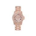 Orologio da donna di lusso in oro rosa con cristalli e numeri romani - Oro rosa