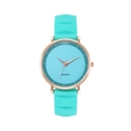 Orologio al quarzo minimalista con cinturino in silicone verde menta e cassa in oro rosa - Verde Menta