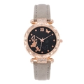 Detail of butterfly watch face with Roman numerals and rhinestone-encrusted metal case - Gray