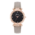 Detailed close-up of Geneva starry sky watch dial with rose gold case and rhinestone accents - Gray