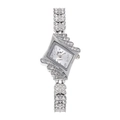 Détails de montre à quartz argentée avec bracelet en forme de feuille serti de diamants - Boîtier Argenté Cadran Blanc