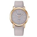 Minimalist women's quartz watch with light gray matte dial and rose gold case - Gray