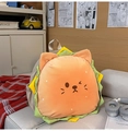 Cute orange plush cartoon cat hamburger backpack with high-capacity and layered design - Large Without Pendant