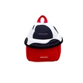 Kids backpack with cow pattern fabric and red mesh bottom for preschool toddlers - Red