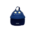Dark blue cartoon children's sun hat featuring star patterns and breathable mesh design - Blue