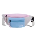 Bolso de pecho infantil en contraste rosa y azul con correa ajustable y cremallera - Blanco