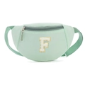 Sac de poitrine enfant vert menthe avec lettre F brodée et sangle réglable - Style F