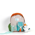 Bunter Kinderrucksack mit niedlichem Plüsch-Entenanhänger und Kaninchen-Logo - Groß / Blau