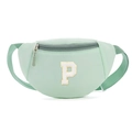 Sac banane enfant vert menthe en nylon avec écusson lettre P et sangle réglable - Style P
