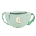 Sac de poitrine enfant vert menthe avec lettre Q en peluche et sangle ajustable - Style Q