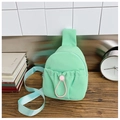 Marsupio bambino verde menta minimalista con fibbia rosa e tracolla regolabile - Verde