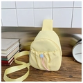 Marsupio per bambini giallo chiaro con tracolla regolabile e coulisse decorativa - Giallo