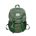 Kinder Wanderrucksack in Waldgrün mit grünem Karomuster und Gebirgs-Aufnäher - Grün