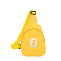 Sac de poitrine jaune pour enfants avec écusson lettre O en broderie bouclée - Lettre O