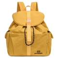 Mochila infantil minimalista amarillo jengibre con solapa de hebilla y gran capacidad - Amarillo Cálido