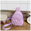 Light purple kids crossbody chest bag with drawstring front pocket and nylon strap - Purple