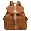 Caramel brown large school backpack with high-density waterproof fabric and buckle - Warm Orange