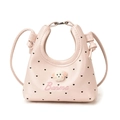 Mini sac à bandoulière rose pour enfants avec cœurs noirs et mascotte de chien - Rose