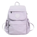 Sac à dos violet clair grande capacité pour étudiants avec texture en nylon souple - Violet
