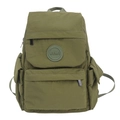 Sac à dos scolaire vert olive léger grande capacité en nylon texturé - Vert Militaire
