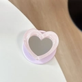Dettaglio del supporto per telefono a cuore glitterato con specchio per trucco integrato - Specchio Cuore Perlato-Rosa
