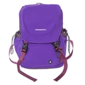 Zaino scolastico viola in nylon impermeabile con fibbie e tasche laterali con coulisse - Viola