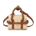 Mini sac à bandoulière pour enfants en beige et marron avec design contrasté - Brun Beige