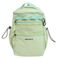 Zaino da esterno minimalista verde menta di grande capacità con tasca a rete e cinghie - Verde