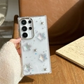 Funda transparente brillante con estrellas láser 3D para Samsung Galaxy S24 Ultra - Gipsófila Geométrica / Samsung A16