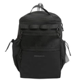 Black outdoor tactical backpack with nylon mesh pockets and adjustable straps in variant style - Black