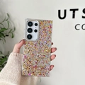 Glitter sequins clear case for Samsung Galaxy S23 Ultra with reinforced drop protection - Electroplated Frame-Colorful Sequin Epoxy-No. 4 / Samsung A16