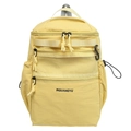 Light yellow nylon outdoor backpack with multi-pocket design and mesh details - Yellow
