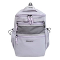 Minimalist lavender outdoor hiking backpack with multi-zipper pockets and mesh detail - Purple