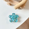 Detailansicht der blauen Kirschblüten-Handyhalterung mit Glitzer und Pailletten - Kirschblüten-Halterung - Bunte Pailletten Nr.3